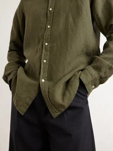 Polo Ralph Lauren Logo-Embroidered Linen Shirt - Men | Thumbnail 5