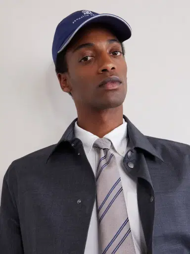 Brunello Cucinelli Logo-Embroidered Shell Cap - Men | Thumbnail 3