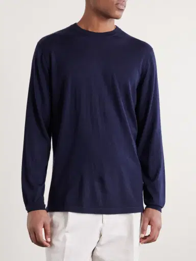Thom Sweeney Cashmere and Silk-Blend Sweater - Men | Thumbnail 4