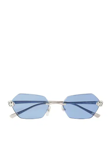 Cartier Eyewear Panthère de Cartier Rimless Silver-Tone Sunglasses - Men | Thumbnail 1 Cartier Eyewear Panthère de Cartier Rimless Silver-Tone Sunglasses - Men | Thumbnail 1