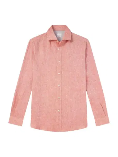 Brunello Cucinelli Cutaway-Collar Linen Shirt - Men | Thumbnail 1 Brunello Cucinelli Cutaway-Collar Linen Shirt - Men | Thumbnail 1