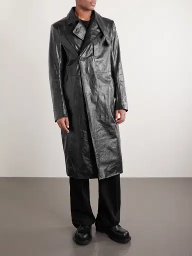 Rick Owens Mastodon Leather Trench Coat - Men | Thumbnail 3 Rick Owens Mastodon Leather Trench Coat - Men | Thumbnail 3