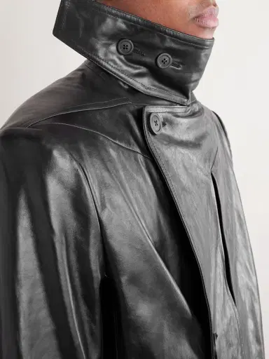 Rick Owens Mastodon Leather Trench Coat - Men | Thumbnail 5 Rick Owens Mastodon Leather Trench Coat - Men | Thumbnail 5