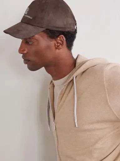 Brunello Cucinelli Logo-Embroidered Suede Cap - Men | Thumbnail 3 Brunello Cucinelli Logo-Embroidered Suede Cap - Men | Thumbnail 3