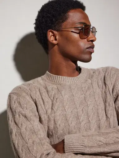 Zegna Geometric Round-Frame Titanium Sunglasses - Men | Thumbnail 3