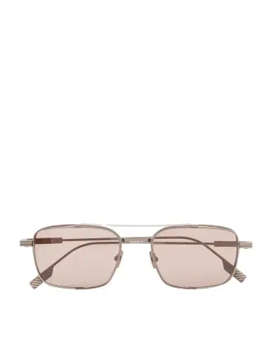 Zegna Geometric Round-Frame Titanium Sunglasses - Men | Thumbnail 1
