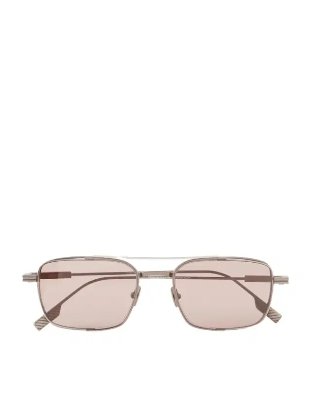 Zegna Geometric Round-Frame Titanium Sunglasses - Men