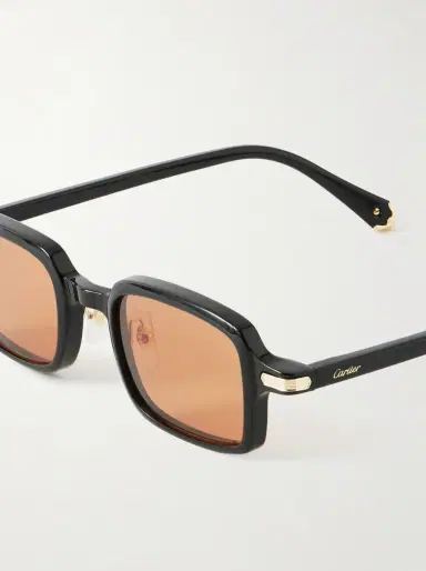 Cartier Eyewear Godron de Cartier Square-Frame Acetate Sunglasses - Men | Thumbnail 3