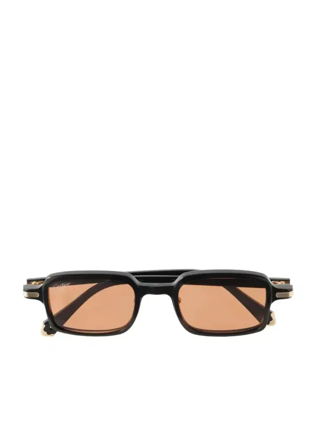 Cartier Eyewear Godron de Cartier Square-Frame Acetate Sunglasses - Men