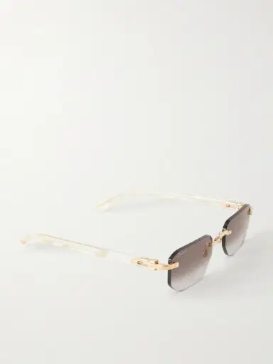 Cartier Eyewear Signature C Square-Frame Gold-Tone and Acetate Sunglasses - Men | Thumbnail 4