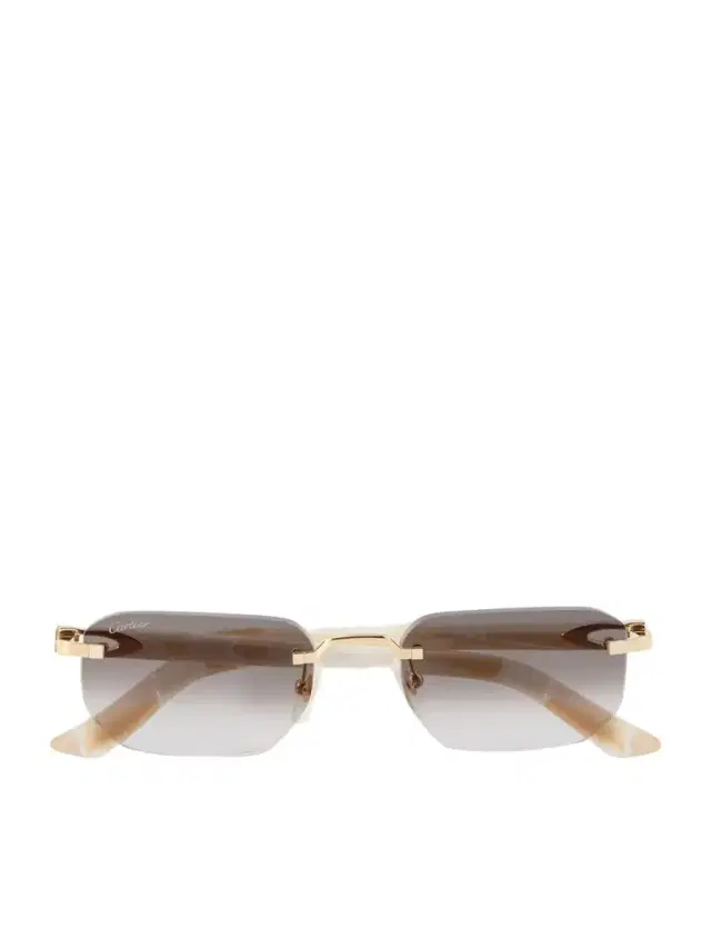 Cartier Eyewear Signature C Square-Frame Gold-Tone and Acetate Sunglasses - Men
