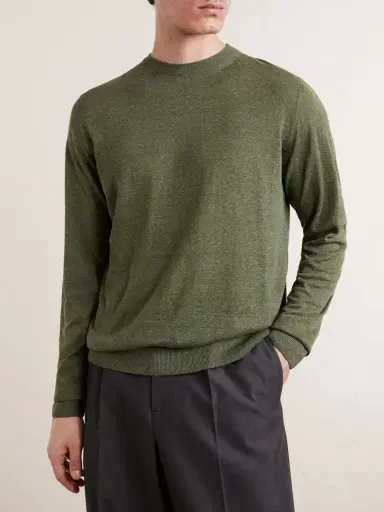 PIACENZA 1733 Silk and Linen-Blend Sweater - Men | Thumbnail 3