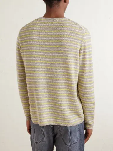 Auralee Summer Striped Cashmere Sweater - Men | Thumbnail 4 Auralee Summer Striped Cashmere Sweater - Men | Thumbnail 4