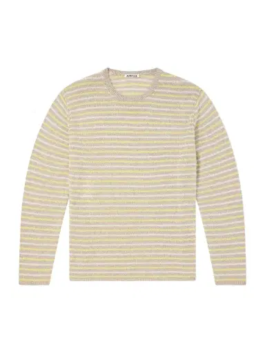 Auralee Summer Striped Cashmere Sweater - Men | Thumbnail 1 Auralee Summer Striped Cashmere Sweater - Men | Thumbnail 1