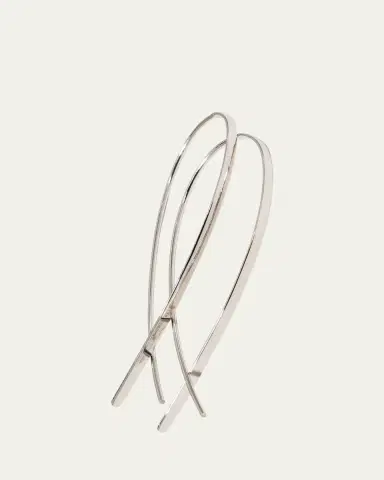 Lana 14K Gold Small Elongated Flat Upside Down Hoops | Thumbnail 2 Lana 14K Gold Small Elongated Flat Upside Down Hoops | Thumbnail 2