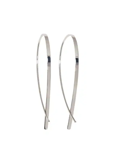 Lana 14K Gold Small Elongated Flat Upside Down Hoops | Thumbnail 1 Lana 14K Gold Small Elongated Flat Upside Down Hoops | Thumbnail 1