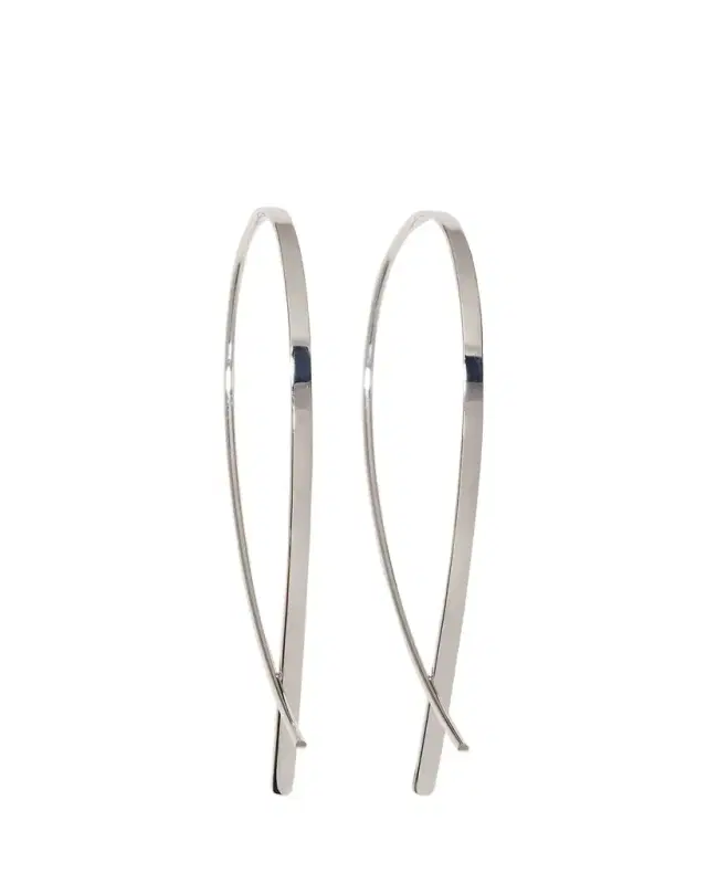Lana 14K Gold Small Elongated Flat Upside Down Hoops