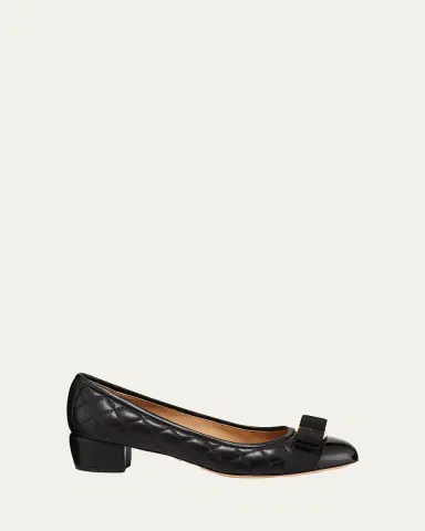 Ferragamo Vara Quilted Bow Ballet Pumps | Thumbnail 3 Ferragamo Vara Quilted Bow Ballet Pumps | Thumbnail 3