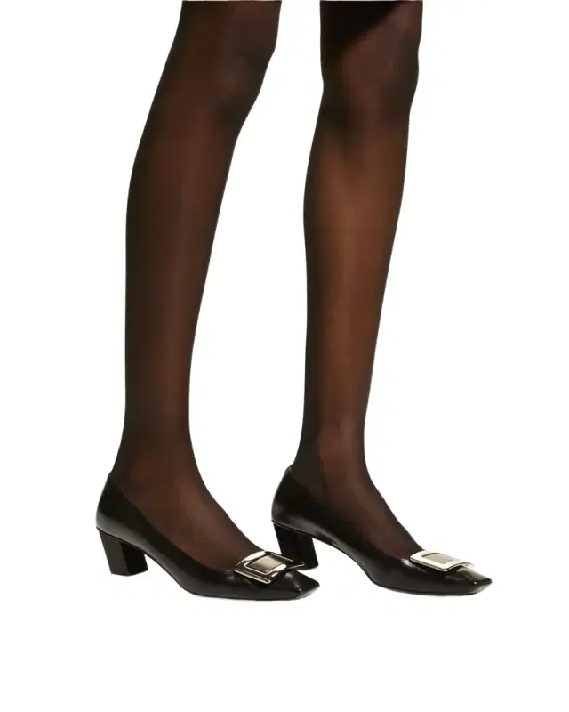 Roger Vivier Decollete Belle Vivier Leather Ballerina Pumps