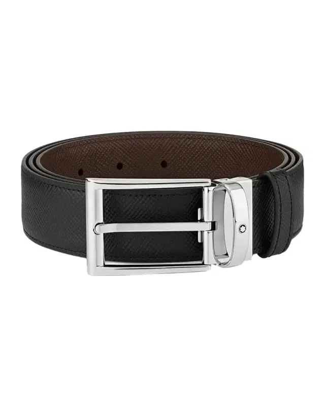 Trapeze Reversible Saffiano Leather Belt