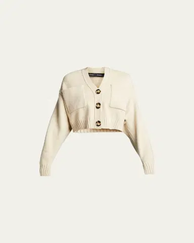 Proenza Schouler Solid Cropped Cashmere Cardigan | Thumbnail 4 Proenza Schouler Solid Cropped Cashmere Cardigan | Thumbnail 4