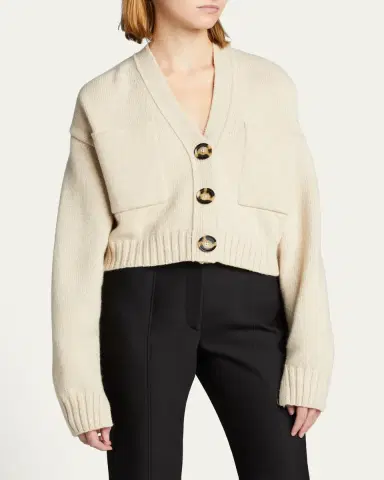 Proenza Schouler Solid Cropped Cashmere Cardigan | Thumbnail 6 Proenza Schouler Solid Cropped Cashmere Cardigan | Thumbnail 6