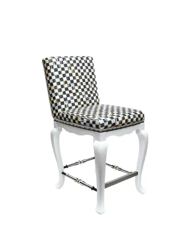 MacKenzie-Childs Courtly Check Counter Stool