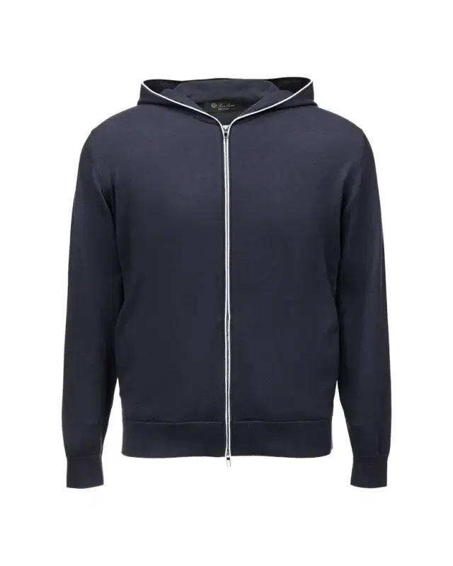 Cashmere-Cotton Zip-Front Hoodie