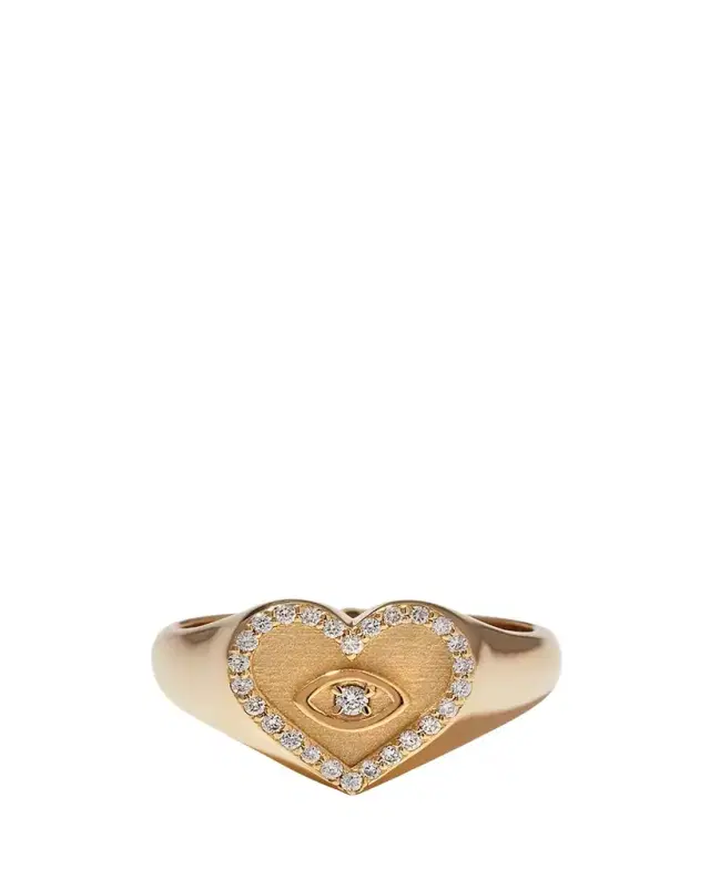 Heart Marquis Eye Signet Ring