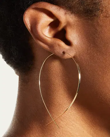 Lana Flat 14K Upside Down Hoop Earrings | Thumbnail 2