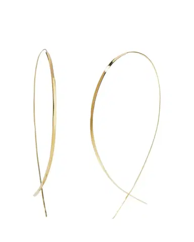 Lana Flat 14K Upside Down Hoop Earrings | Thumbnail 1