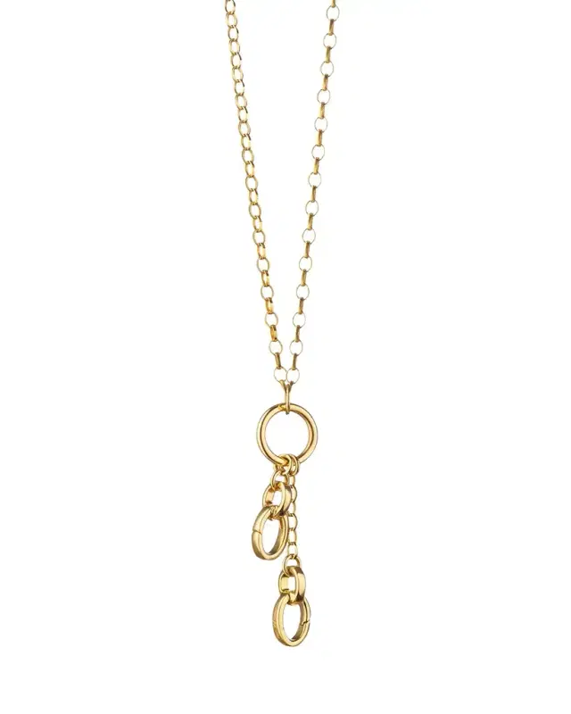 18K Yellow Gold Charm Enhancer Chain Necklace, 18"