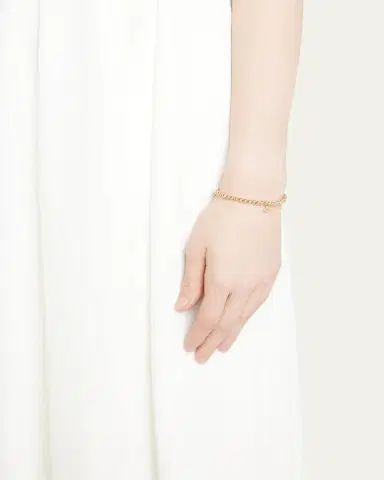 Sydney Evan 14K Evil Eye Link Charm on Round Gold Bead Bracelet | Thumbnail 2 Sydney Evan 14K Evil Eye Link Charm on Round Gold Bead Bracelet | Thumbnail 2