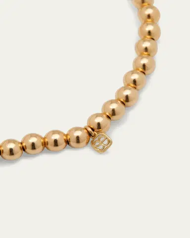 Sydney Evan 14K Evil Eye Link Charm on Round Gold Bead Bracelet | Thumbnail 4 Sydney Evan 14K Evil Eye Link Charm on Round Gold Bead Bracelet | Thumbnail 4