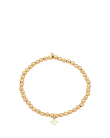 Sydney Evan 14K Evil Eye Link Charm on Round Gold Bead Bracelet | Thumbnail 1 Sydney Evan 14K Evil Eye Link Charm on Round Gold Bead Bracelet | Thumbnail 1