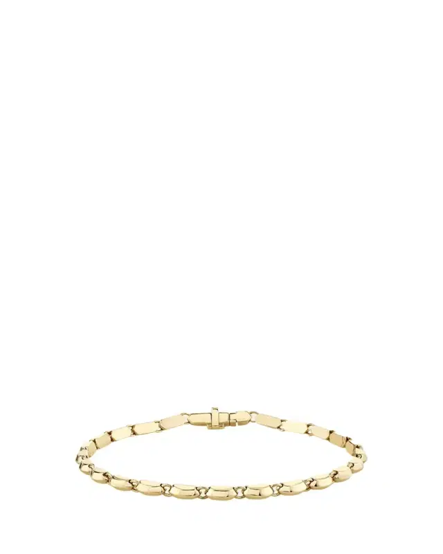 Single Row Cleo Knife Edge Link Bracelet in 18K Gold