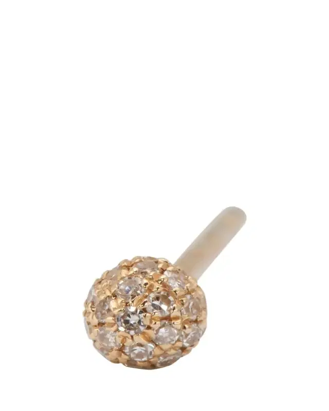 EF COLLECTION 14K Yellow Gold Disco Ball Stud Earring, Single