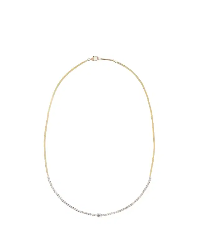 Lana Flawless Herringbone Diamond Tennis Necklace