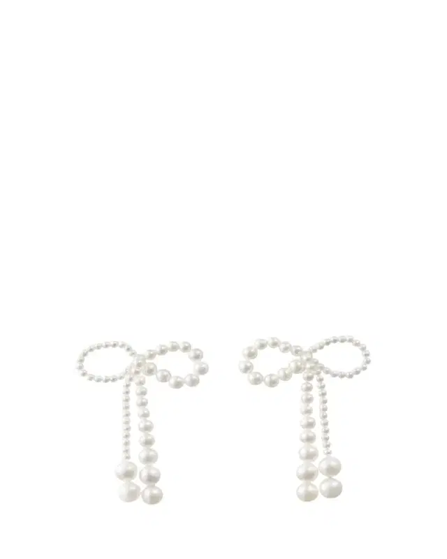Sophie Bille Brahe Grande Rosette De Pearls Large Bow Earrings in Freshwater Pearls