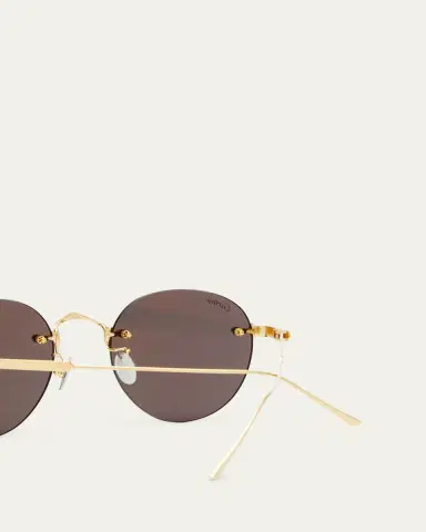 Cartier Men's Round Rimless Metal Sunglasses | Thumbnail 5 Cartier Men's Round Rimless Metal Sunglasses | Thumbnail 5