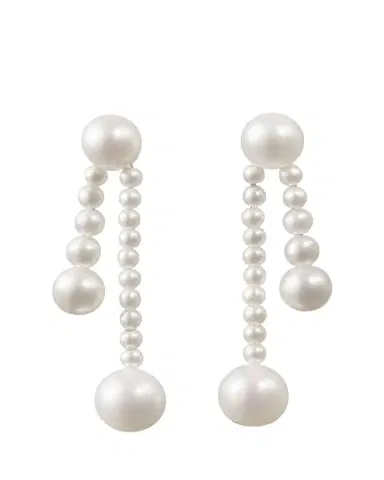 Sophie Bille Brahe Ruban De Perle Short 2-Strand Drop Earrings in Freshwater Pearls | Thumbnail 1