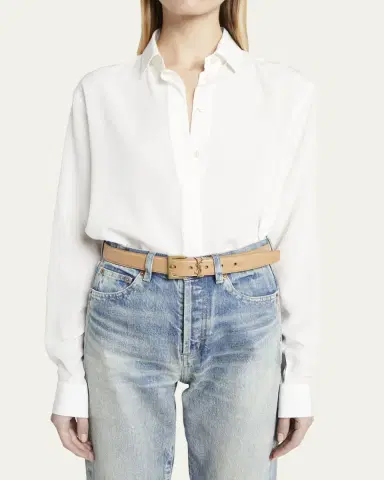 Saint Laurent YSL Cassandre Leather Belt | Thumbnail 3