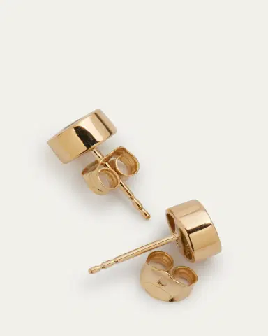 Sydney Evan 14k Yellow Gold Fluted Emerald Stud Earrings | Thumbnail 7