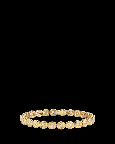 Sydney Evan 14K Gold Diamond Fluted Tennis Bracelet | Thumbnail 2