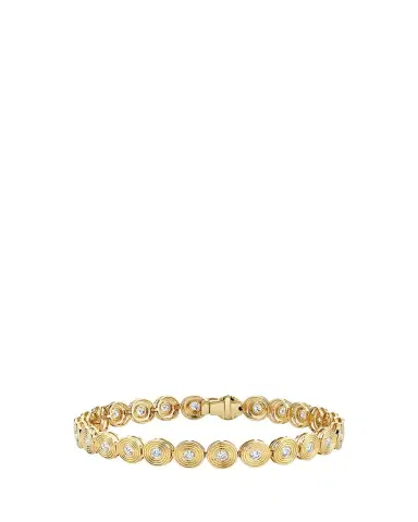 Sydney Evan 14K Gold Diamond Fluted Tennis Bracelet | Thumbnail 1