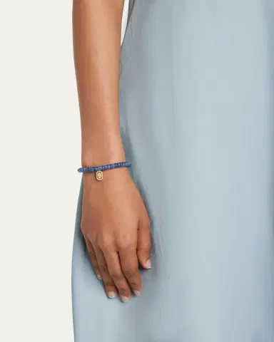 Sydney Evan Diamond Hamsa Charm on Blue Kyanite Rondelle Bracelet | Thumbnail 2