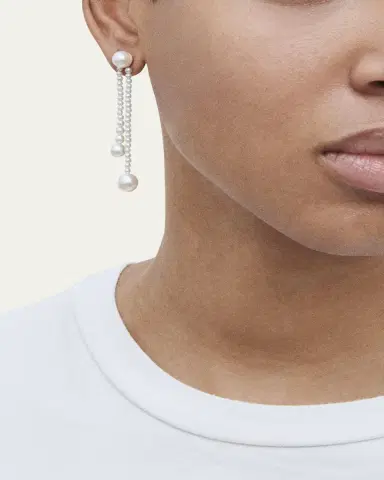 Sophie Bille Brahe Grand Ruban de Perle 2-Strand Long Drop Earrings | Thumbnail 2