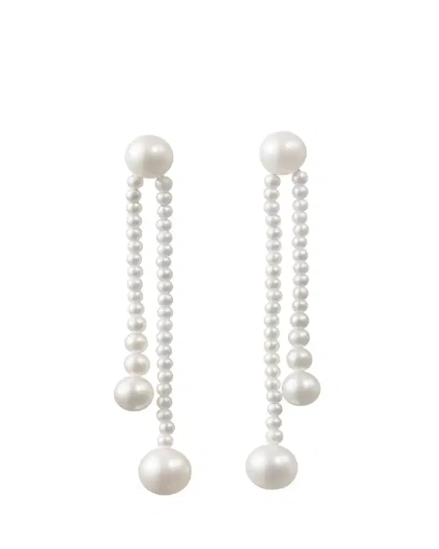 Sophie Bille Brahe Grand Ruban de Perle 2-Strand Long Drop Earrings