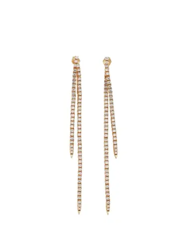 Lana 14K Gold Flawless Graduating Tennis Front to Back Long Linear Earrings, 88mm | Thumbnail 1 Lana 14K Gold Flawless Graduating Tennis Front to Back Long Linear Earrings, 88mm | Thumbnail 1