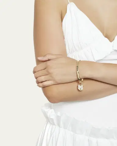 Hoorsenbuhs 18K Yellow Gold Tri-Link Bangle Bracelet, 6mm | Thumbnail 2